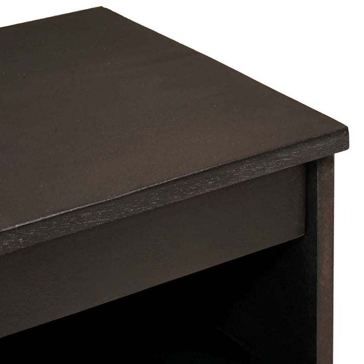 Sideboard Svart Och Guld 60 X 33 X 75 Cm Massivt Mangoträ