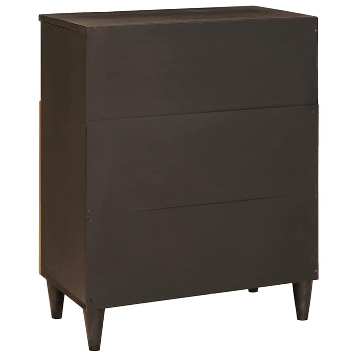 Sideboard Svart Och Guld 60 X 33 X 75 Cm Massivt Mangoträ