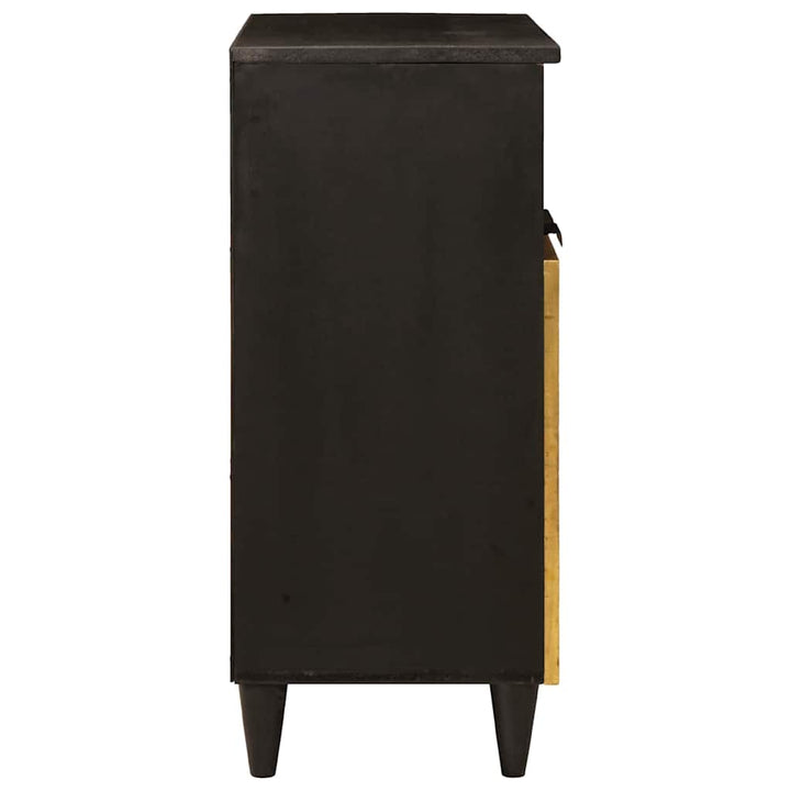Sideboard Svart Och Guld 60 X 33 X 75 Cm Massivt Mangoträ