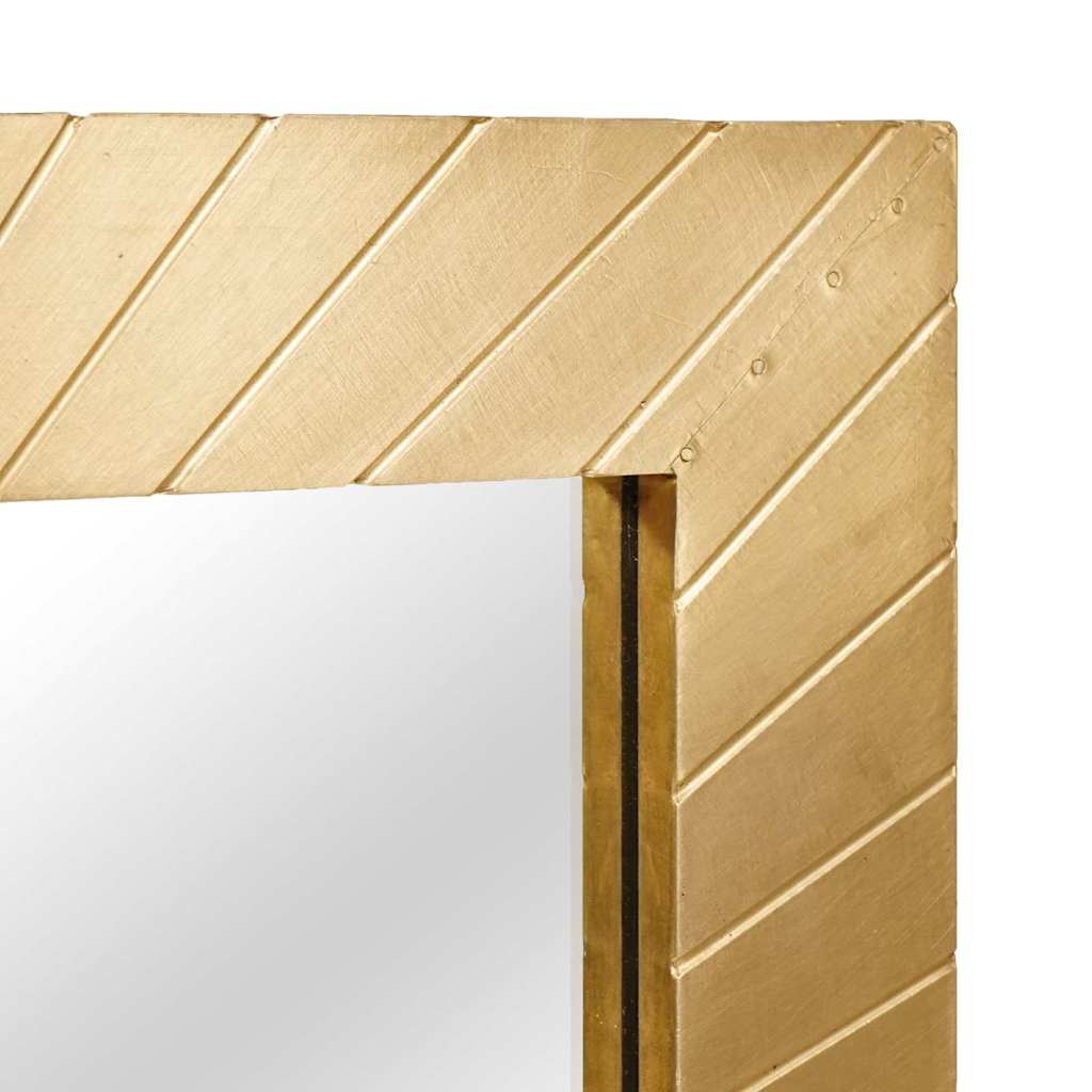 Badrumsspegel Guld 50 X 2,5 X 70 Cm Glas Och Massivt Mangoträ