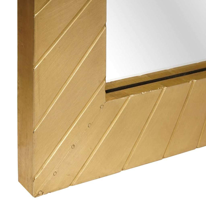 Badrumsspegel Guld 50 X 2,5 X 70 Cm Glas Och Massivt Mangoträ
