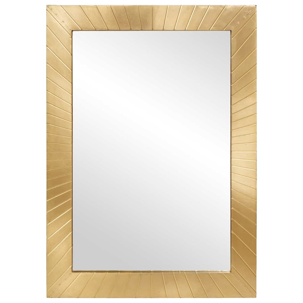 Badrumsspegel Guld 50 X 2,5 X 70 Cm Glas Och Massivt Mangoträ