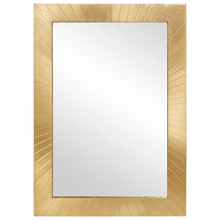Badrumsspegel Guld 50 X 2,5 X 70 Cm Glas Och Massivt Mangoträ