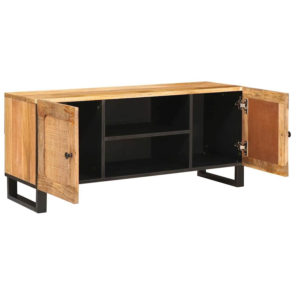 Tv-Skåp Med Hylla Brun 105 X 33 X 46 Cm Massivt Mangoträ