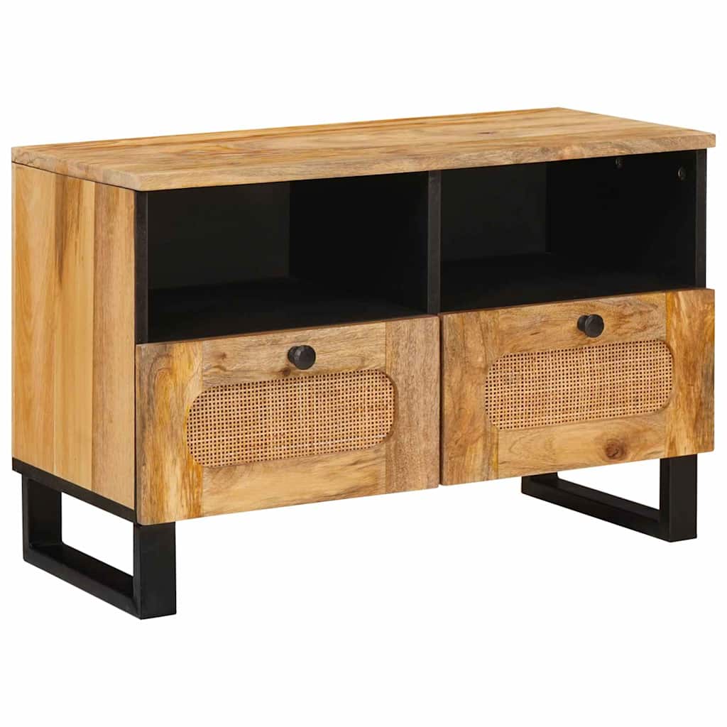 Tv-Skåp Med Låda Brun 70 X 33 X 46 Cm Massivt Mangoträ
