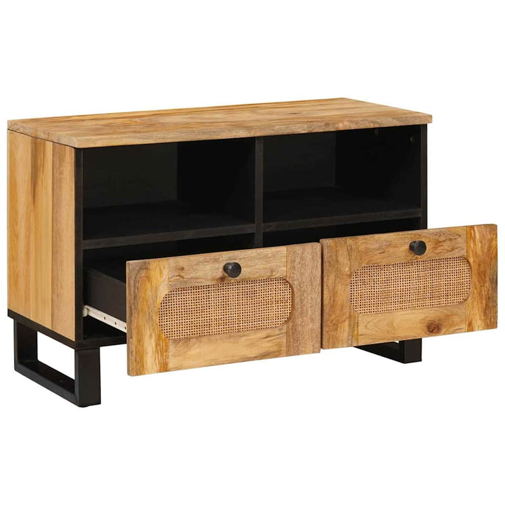 Tv-Skåp Med Låda Brun 70 X 33 X 46 Cm Massivt Mangoträ