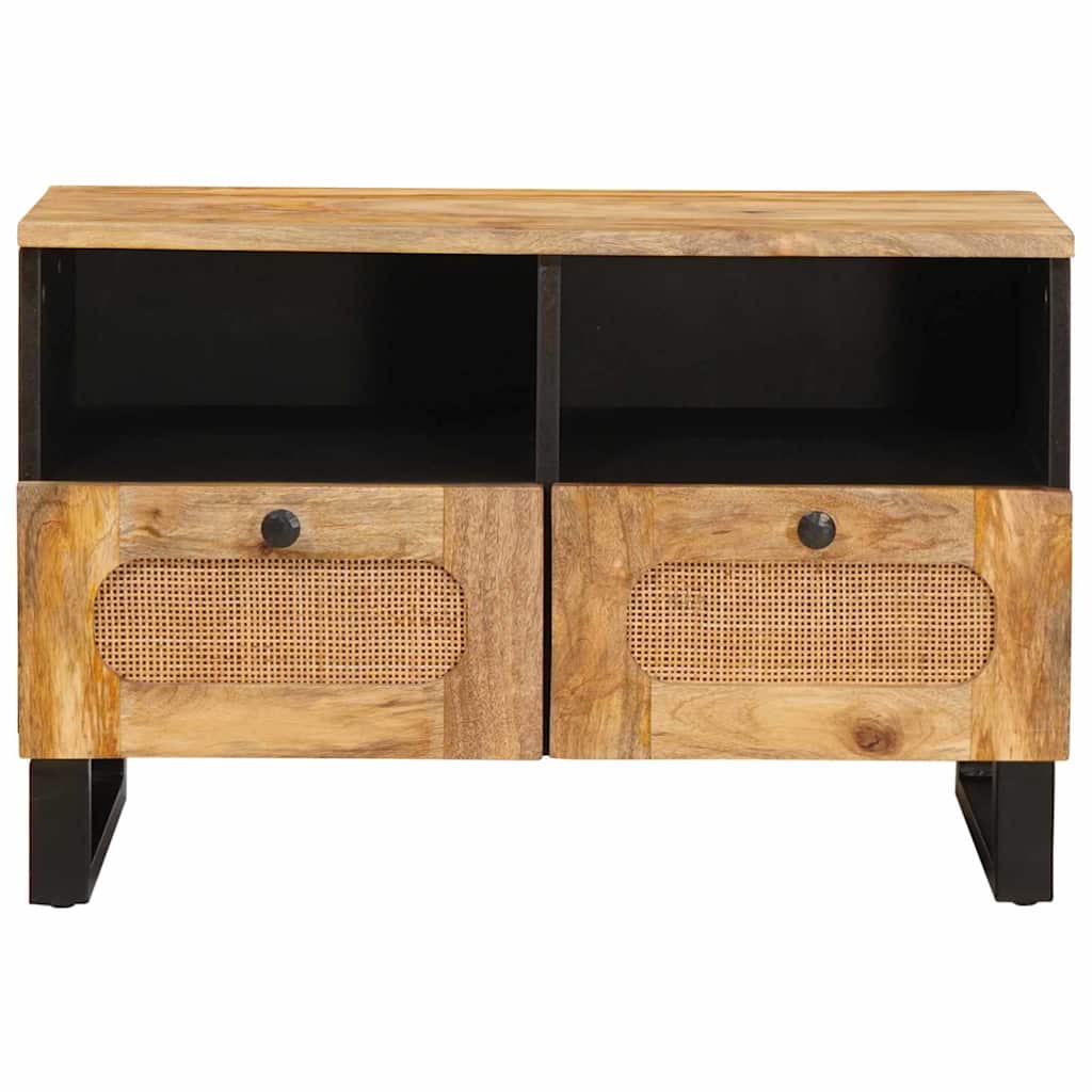Tv-Skåp Med Låda Brun 70 X 33 X 46 Cm Massivt Mangoträ