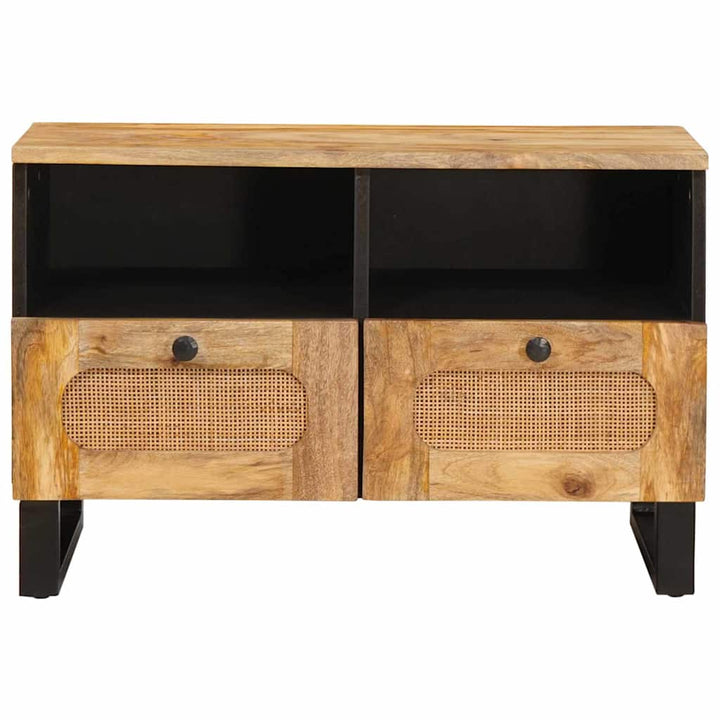 Tv-Skåp Med Låda Brun 70 X 33 X 46 Cm Massivt Mangoträ