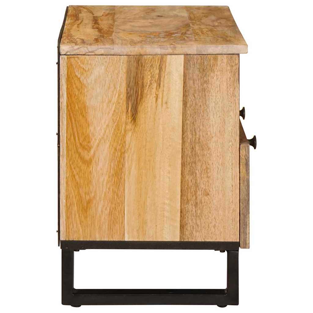 Tv-Skåp Med Låda Brun 70 X 33 X 46 Cm Massivt Mangoträ