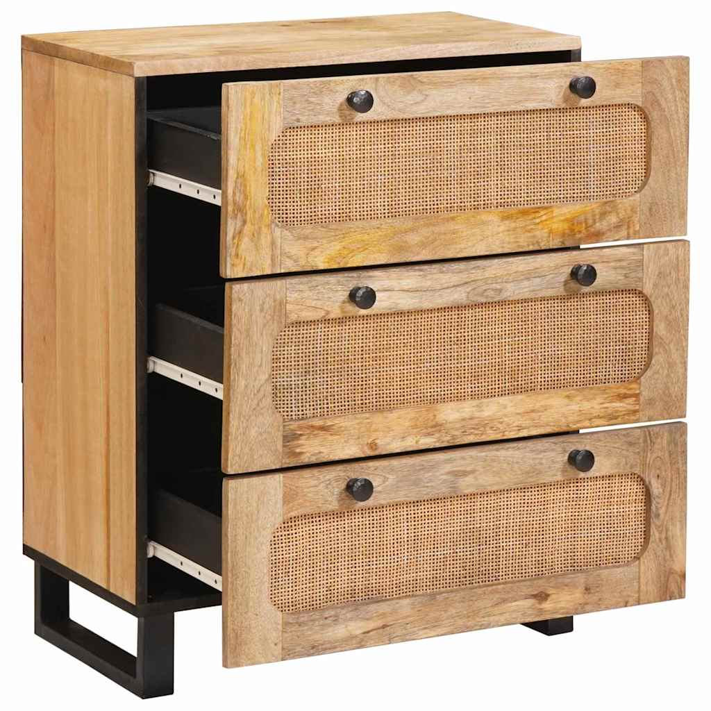 Sideboard 60 X 33 X 75 Cm Massivt Mangoträ Brun