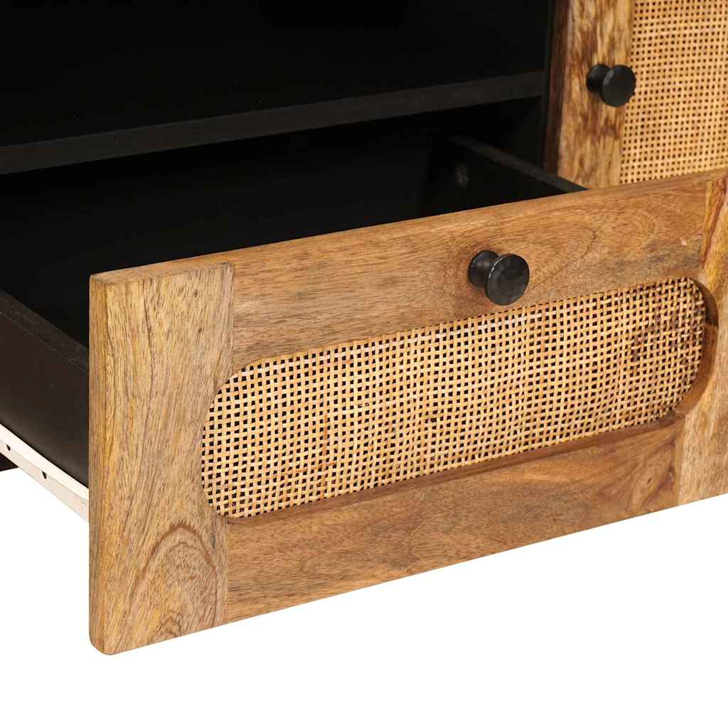 Tv-Skåp Med Låda Brun 105 X 33 X 46 Cm Massivt Mangoträ