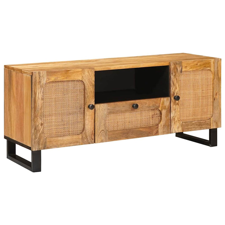 Tv-Skåp Med Låda Brun 105 X 33 X 46 Cm Massivt Mangoträ