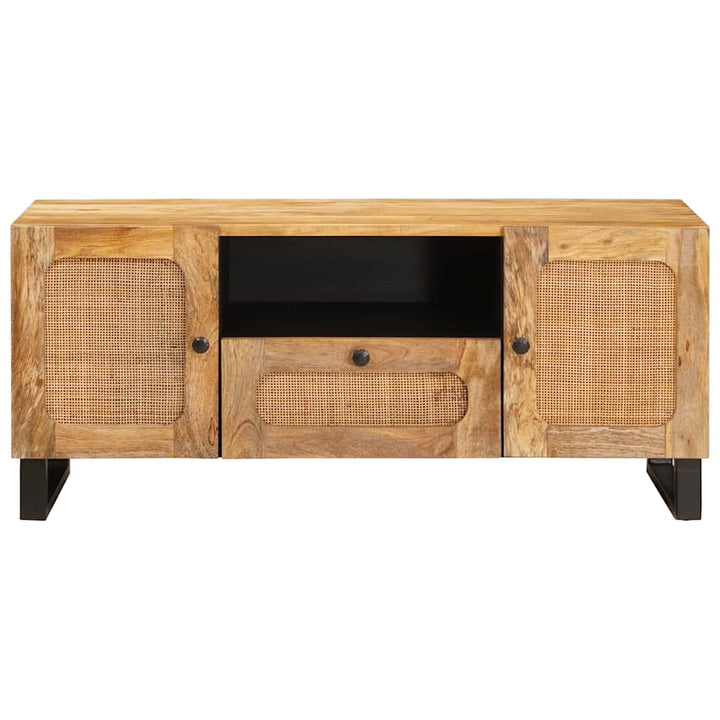 Tv-Skåp Med Låda Brun 105 X 33 X 46 Cm Massivt Mangoträ
