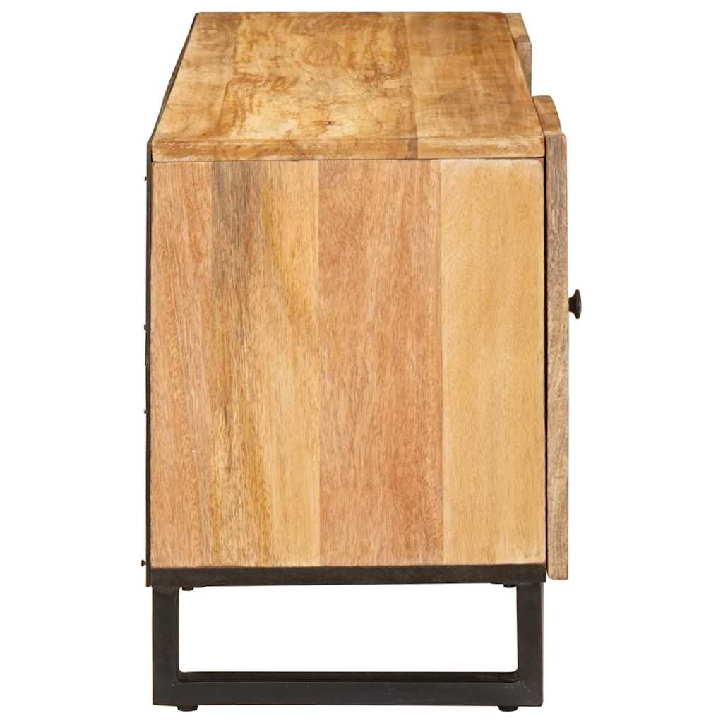 Tv-Skåp Med Låda Brun 105 X 33 X 46 Cm Massivt Mangoträ