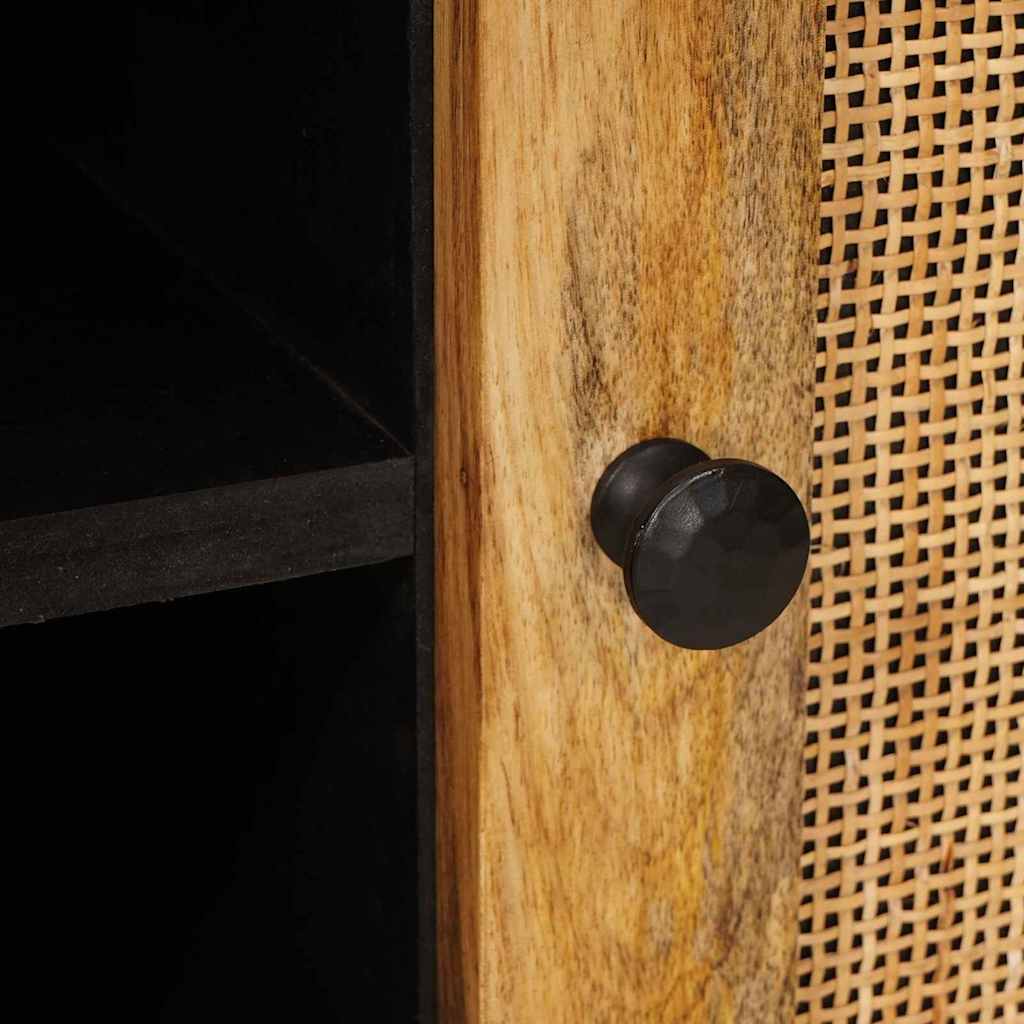 Tv-Skåp Med Lagring Brun 80 X 33 X 46 Cm Massivt Mangoträ