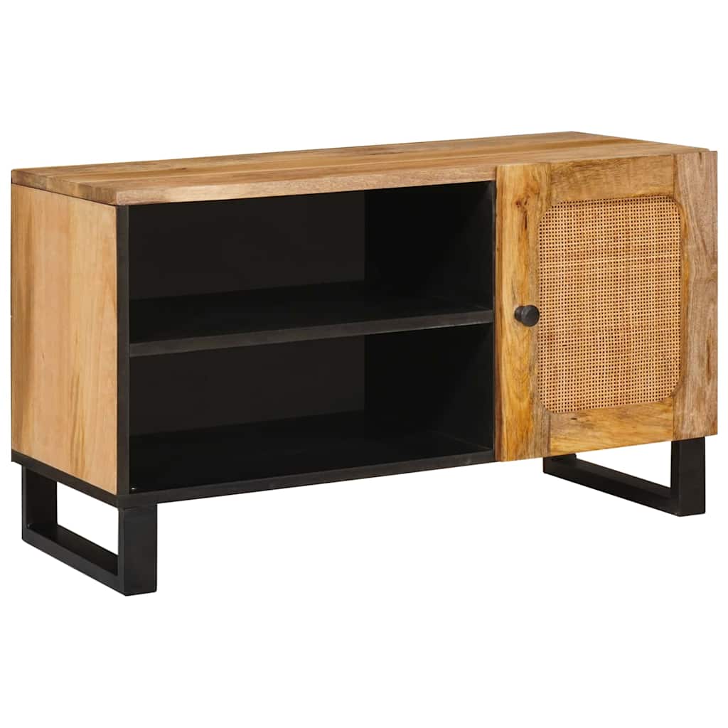 Tv-Skåp Med Lagring Brun 80 X 33 X 46 Cm Massivt Mangoträ