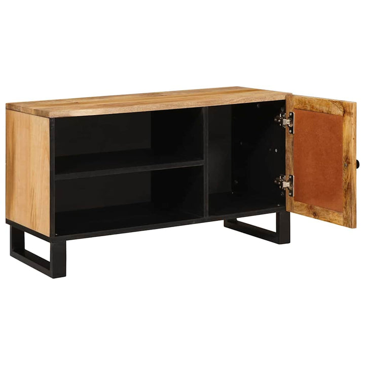 Tv-Skåp Med Lagring Brun 80 X 33 X 46 Cm Massivt Mangoträ