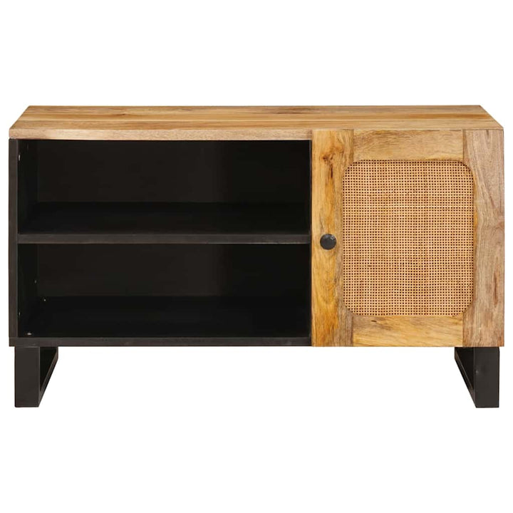 Tv-Skåp Med Lagring Brun 80 X 33 X 46 Cm Massivt Mangoträ