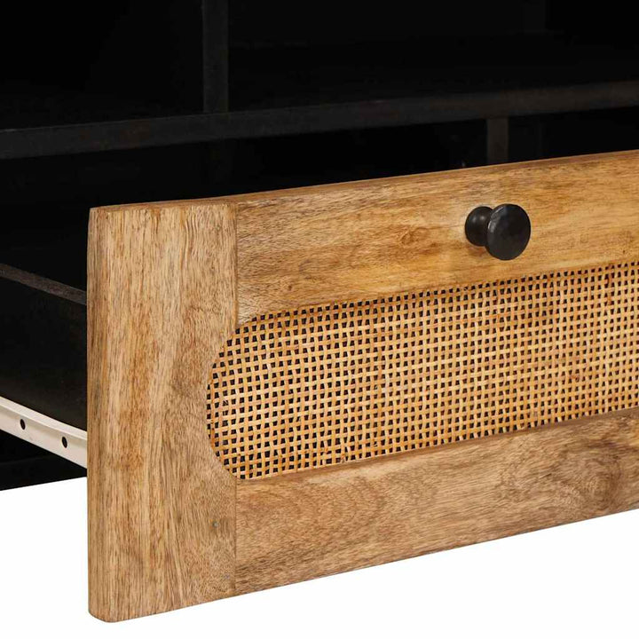 Tv-Skåp Med Låda Brun 100 X 33 X 46 Cm Massivt Mangoträ