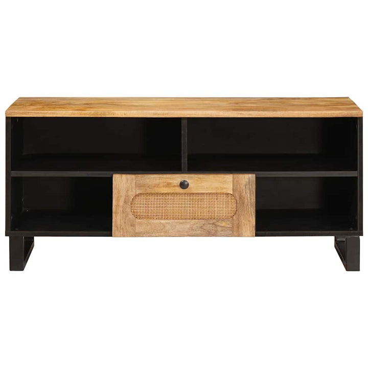 Tv-Skåp Med Låda Brun 100 X 33 X 46 Cm Massivt Mangoträ
