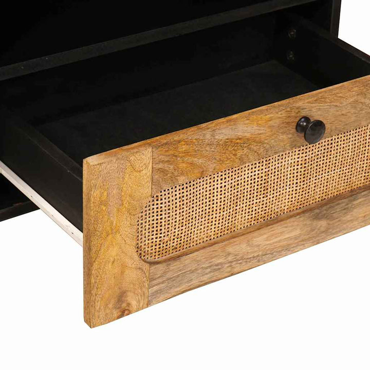 Tv-Skåp Med Låda Brun 80 X 33 X 46 Cm Massivt Mangoträ