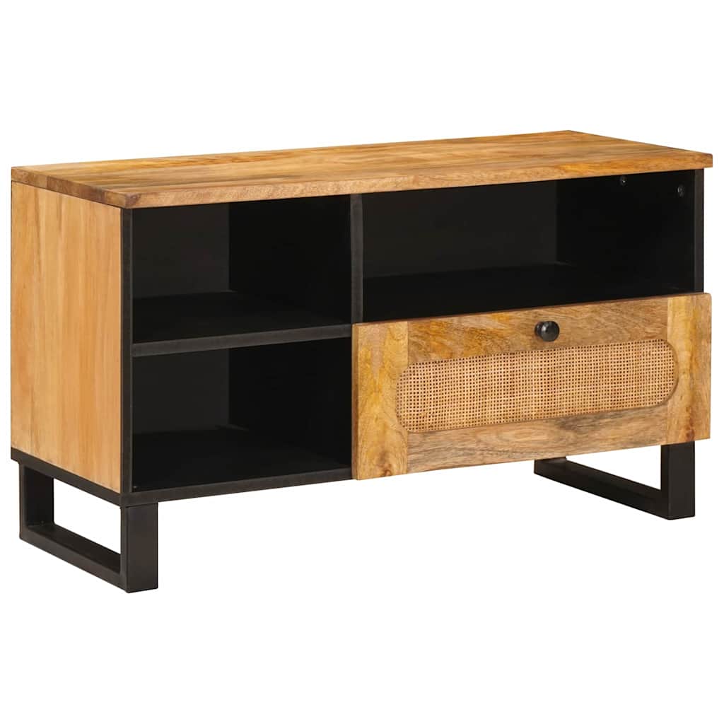 Tv-Skåp Med Låda Brun 80 X 33 X 46 Cm Massivt Mangoträ