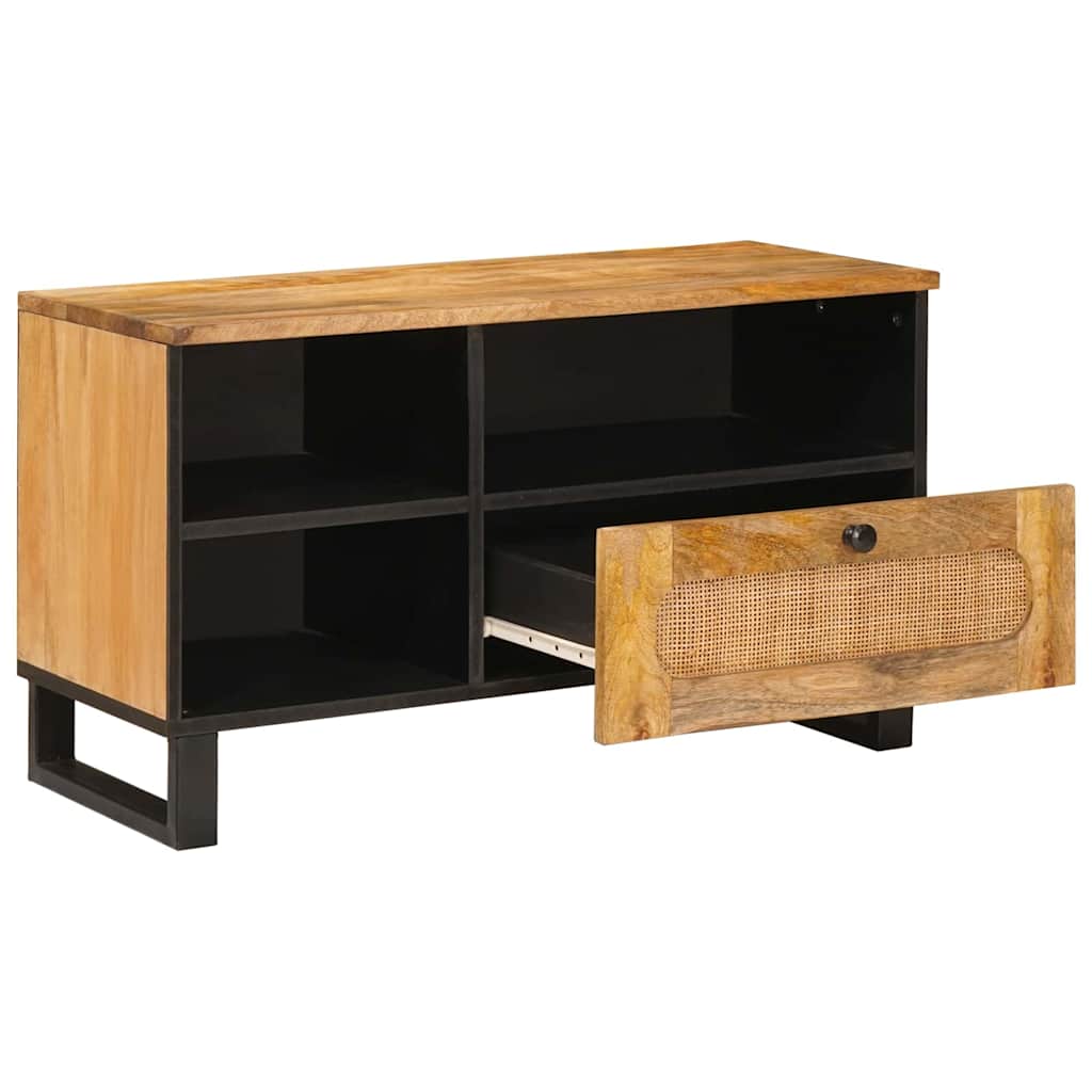 Tv-Skåp Med Låda Brun 80 X 33 X 46 Cm Massivt Mangoträ