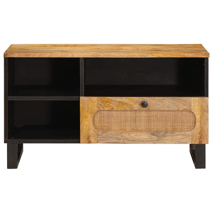 Tv-Skåp Med Låda Brun 80 X 33 X 46 Cm Massivt Mangoträ