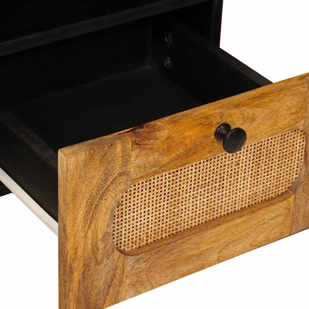 Tv-Skåp Med Låda Brun 100 X 33 X 46 Cm Massivt Mangoträ