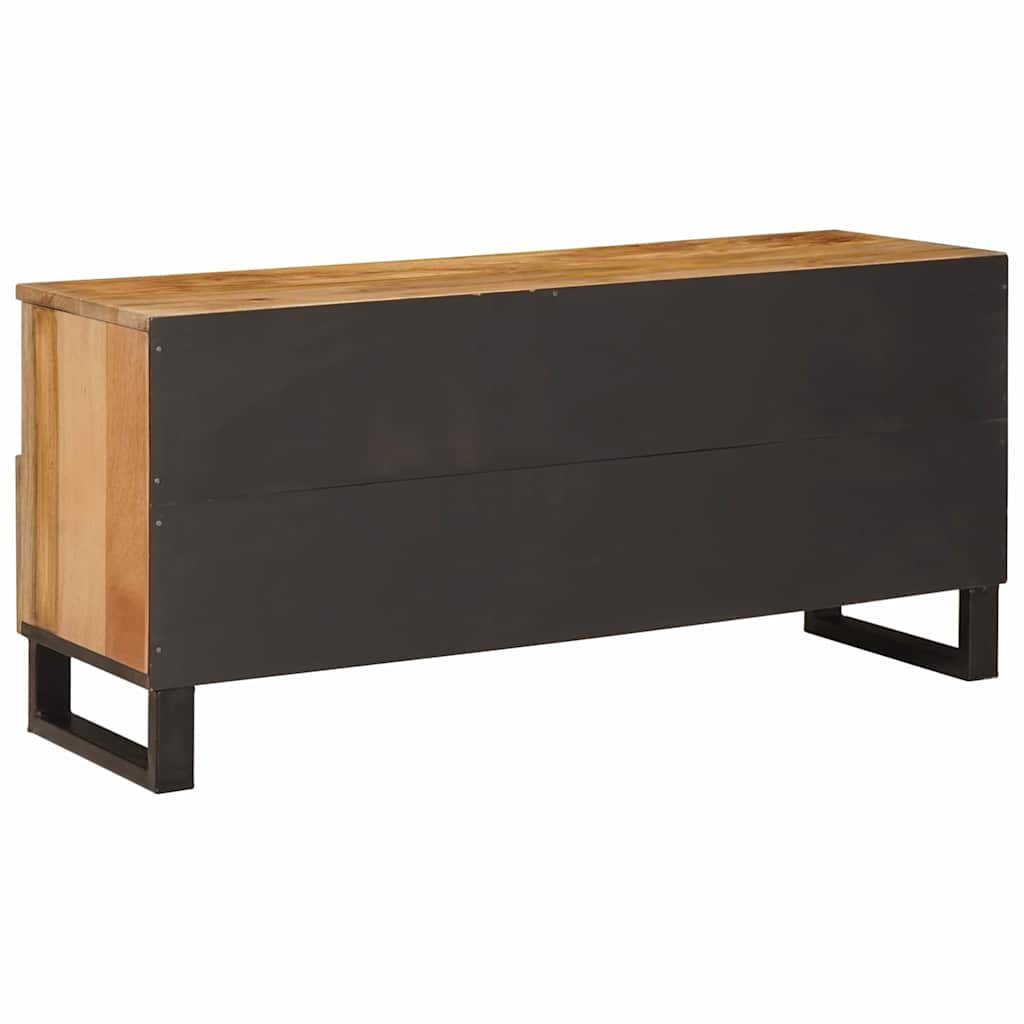 Tv-Skåp Med Låda Brun 100 X 33 X 46 Cm Massivt Mangoträ