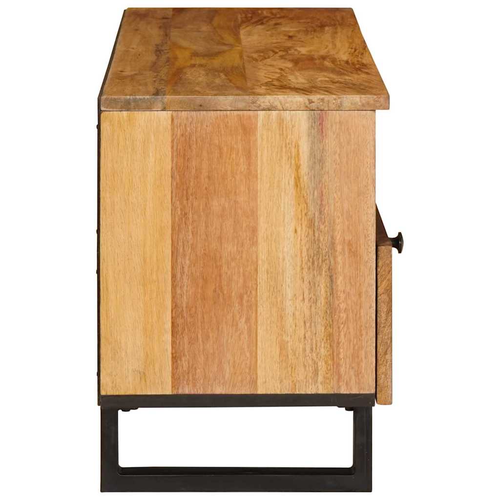 Tv-Skåp Med Låda Brun 100 X 33 X 46 Cm Massivt Mangoträ