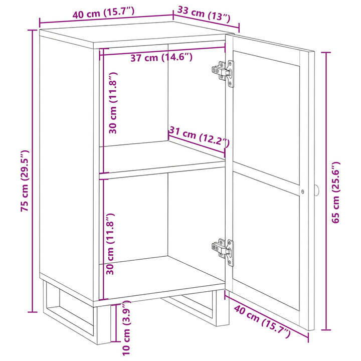 Sideboard Med Lagring Brun 40 X 33 X 75 Cm Massivt Mangoträ