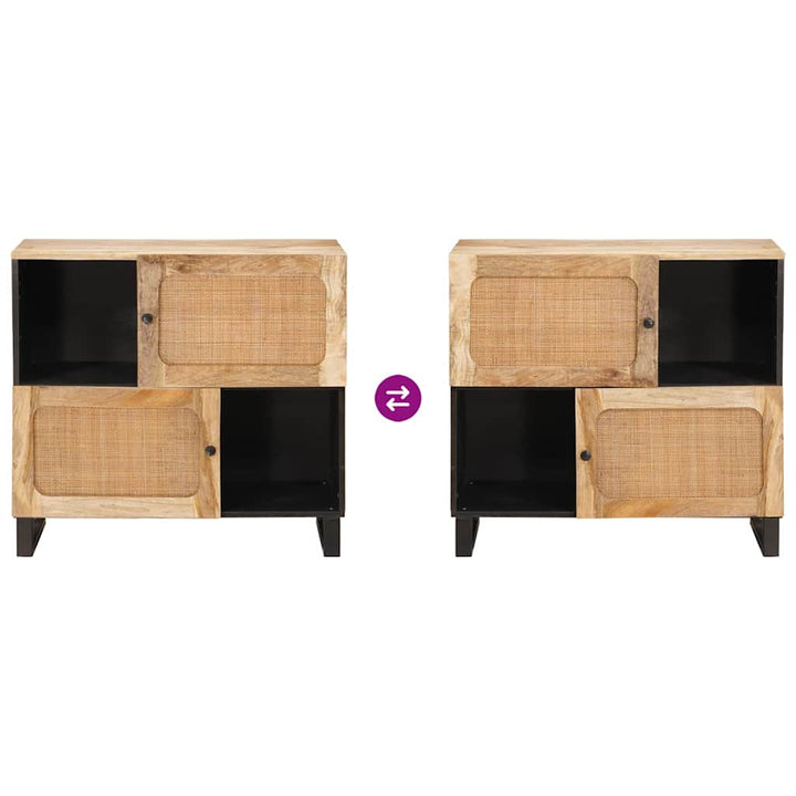 Sideboard Med Lagring Brun 80 X 33 X 75 Cm Massivt Mangoträ