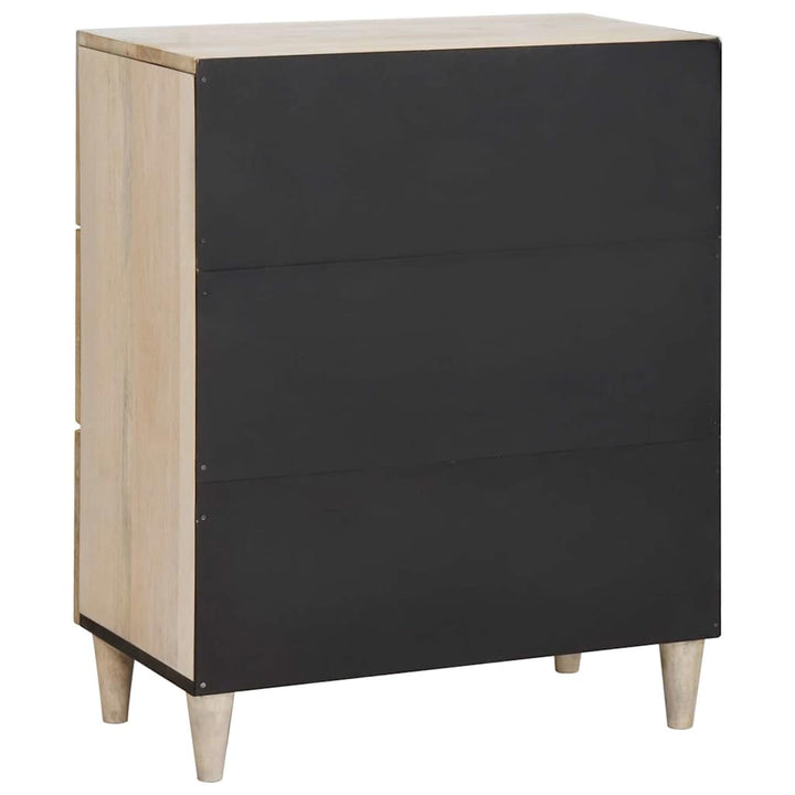 Sideboard 60 X 33 X 75 Cm Massivt Mangoträ Vit