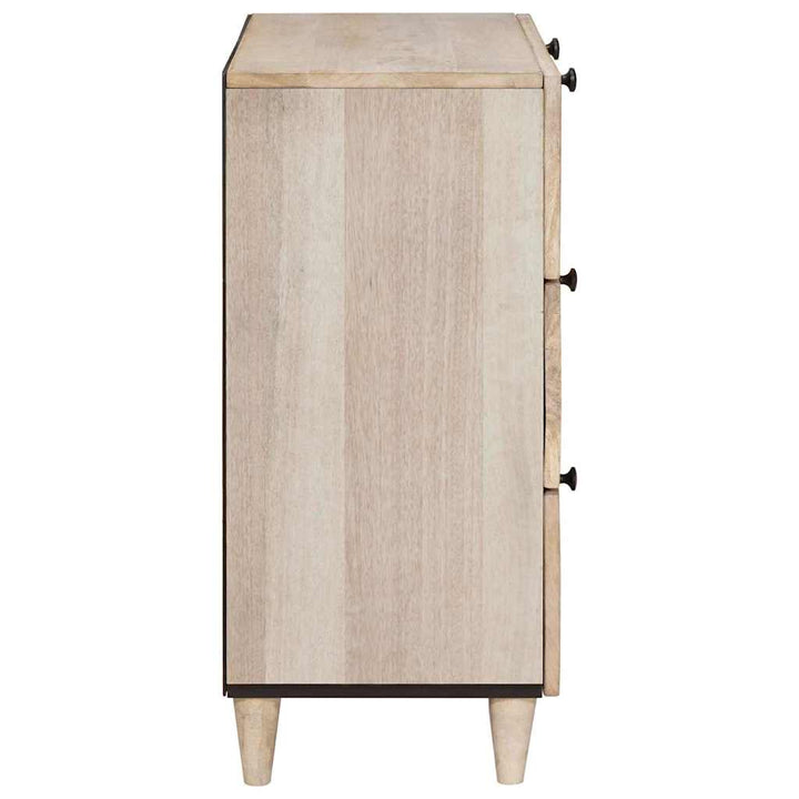 Sideboard 60 X 33 X 75 Cm Massivt Mangoträ Vit