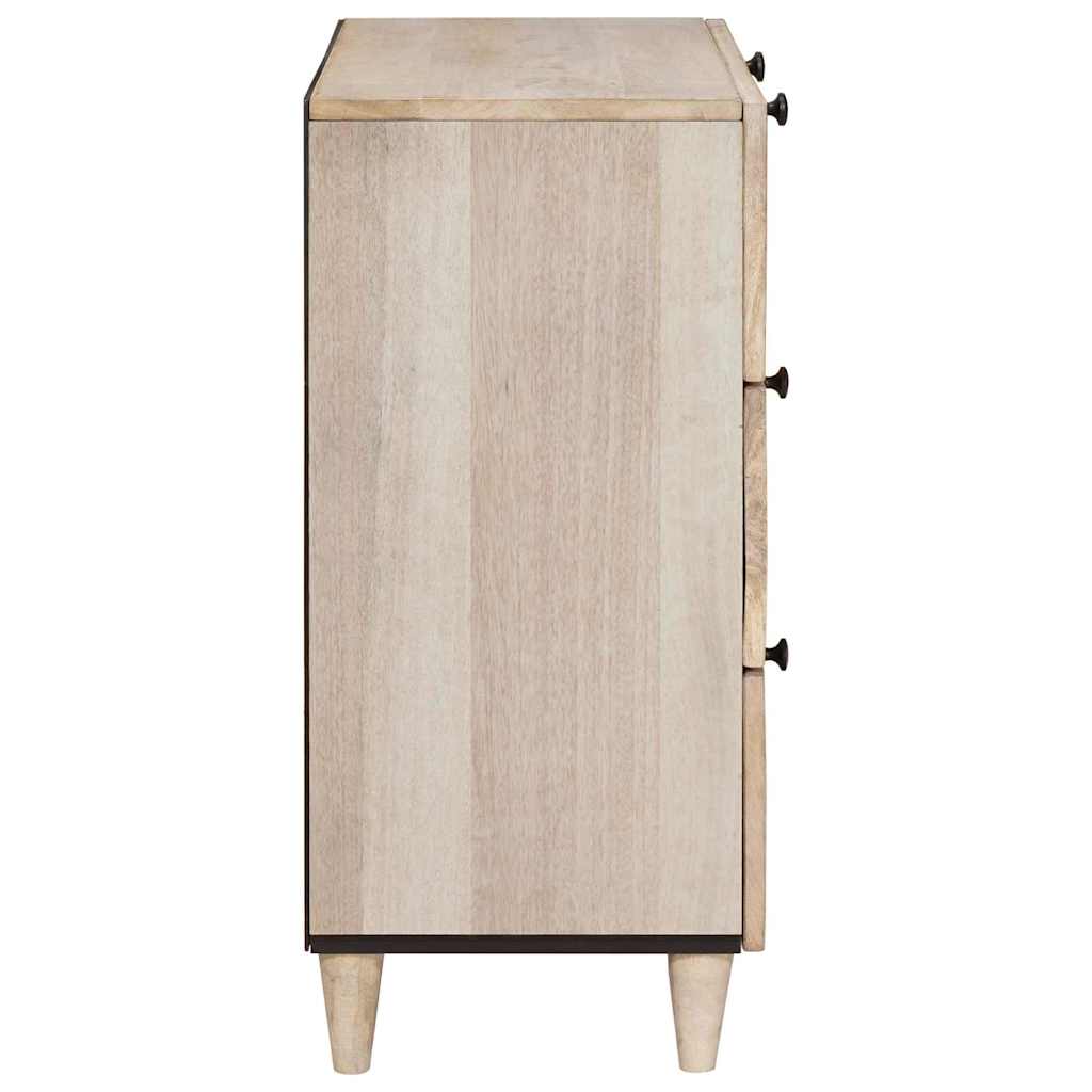 Sideboard 60 X 33 X 75 Cm Massivt Mangoträ Vit