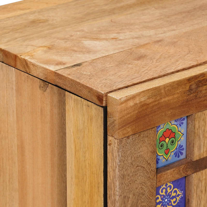 Sideboard 60 X 33 X 75 Cm Massivt Mangoträ Naturfärg
