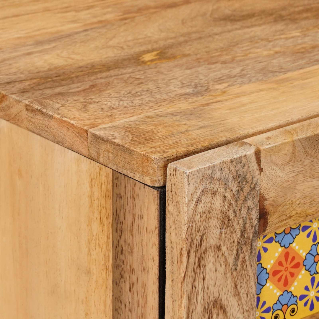 Badrumsskåp Med Dörr Naturfärg 38 X 33 X 58 Cm Massivt Mangoträ