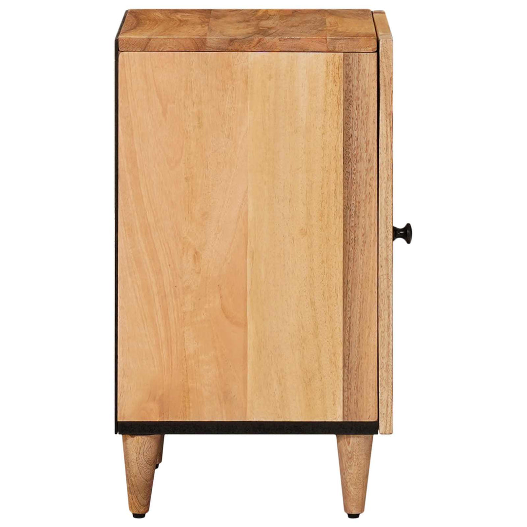 Badrumsskåp Med Dörr Naturfärg 38 X 33 X 58 Cm Massivt Mangoträ