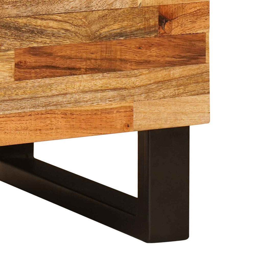 Tv-Skåp Med Lagring Brun 105 X 33 X 46 Cm Massivt Mangoträ
