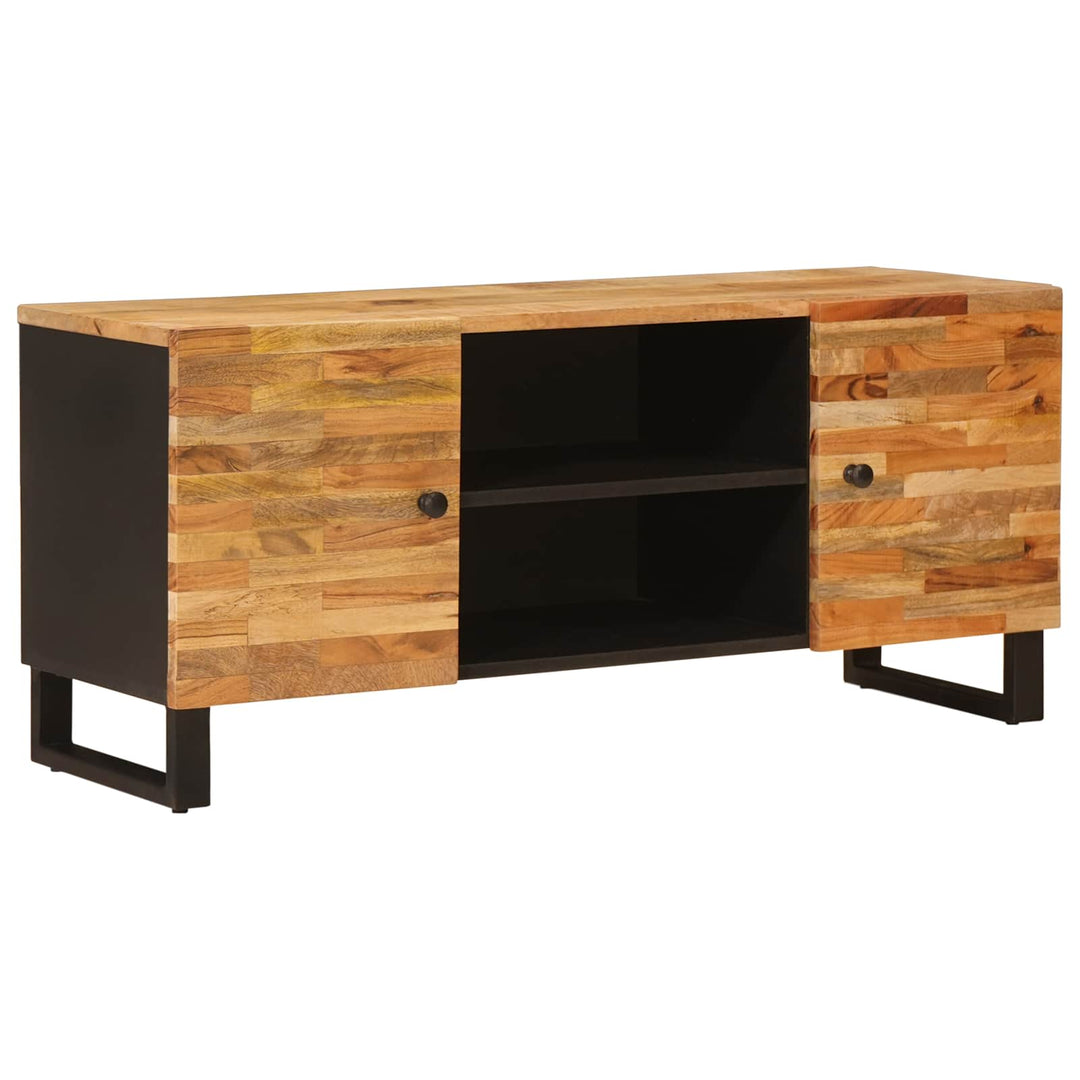 Tv-Skåp Med Lagring Brun 105 X 33 X 46 Cm Massivt Mangoträ