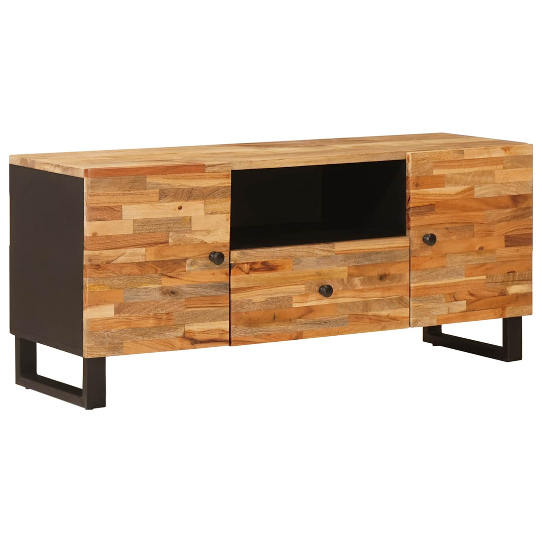 Tv-Skåp Med Hylla Brun 105 X 33 X 46 Cm Massivt Mangoträ