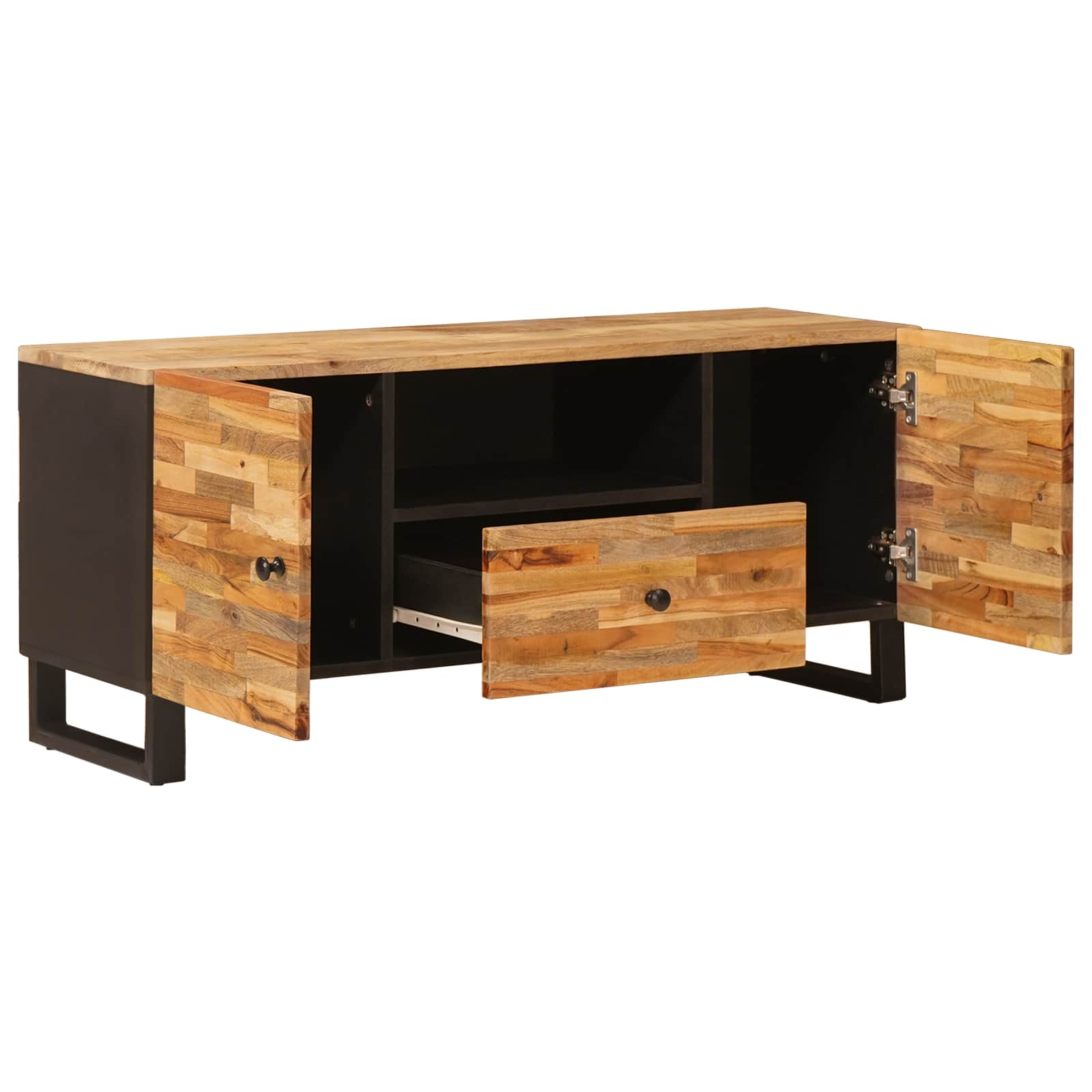 Tv-Skåp Med Hylla Brun 105 X 33 X 46 Cm Massivt Mangoträ