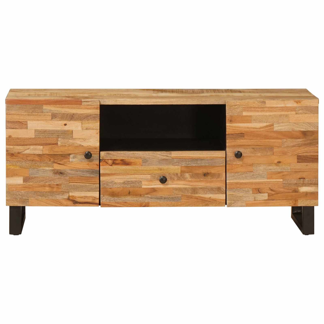 Tv-Skåp Med Hylla Brun 105 X 33 X 46 Cm Massivt Mangoträ