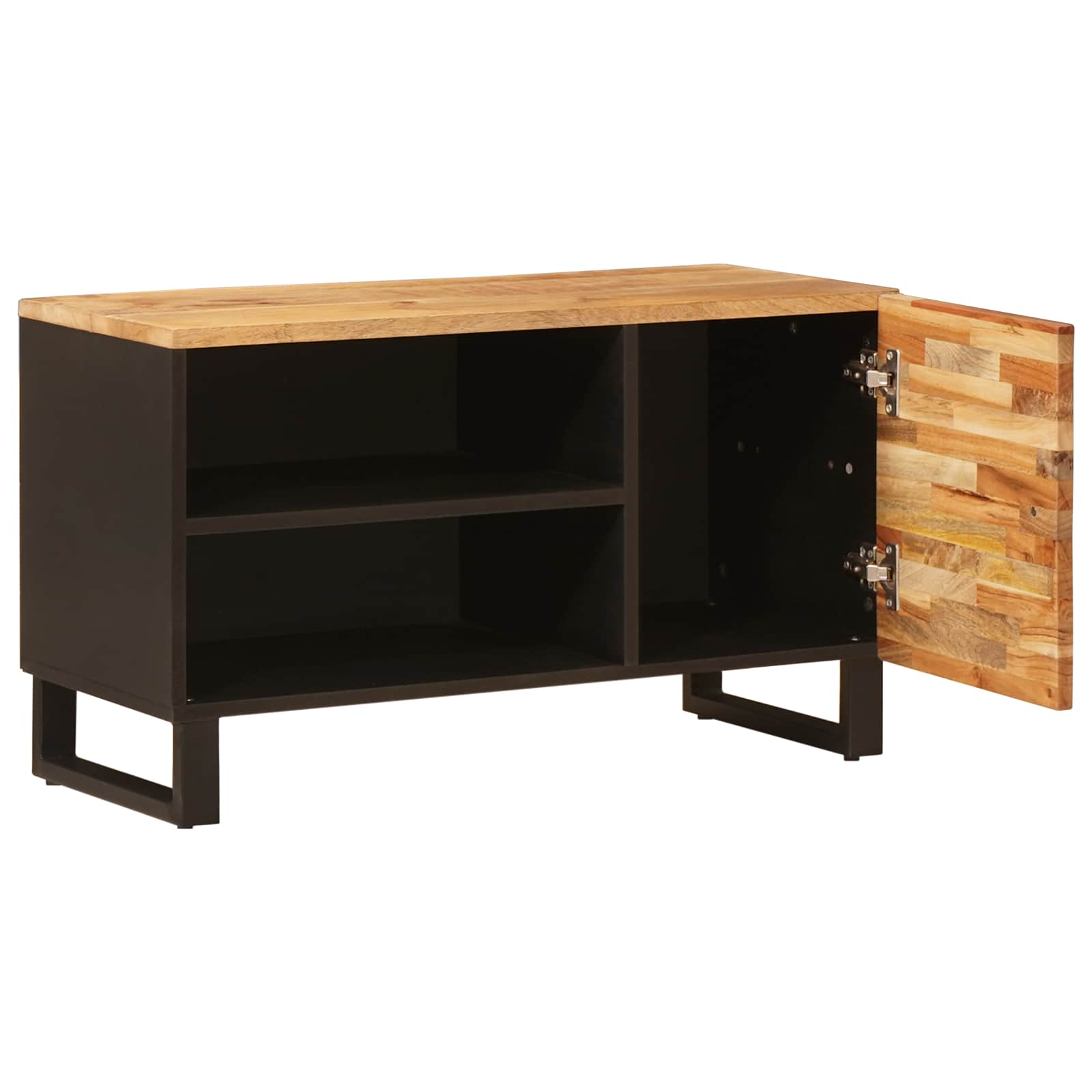 Tv-Skåp Med Hylla Brun 80 X 33 X 46 Cm Massivt Mangoträ