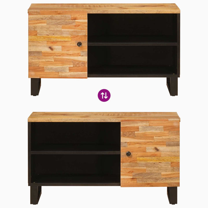Tv-Skåp Med Hylla Brun 80 X 33 X 46 Cm Massivt Mangoträ