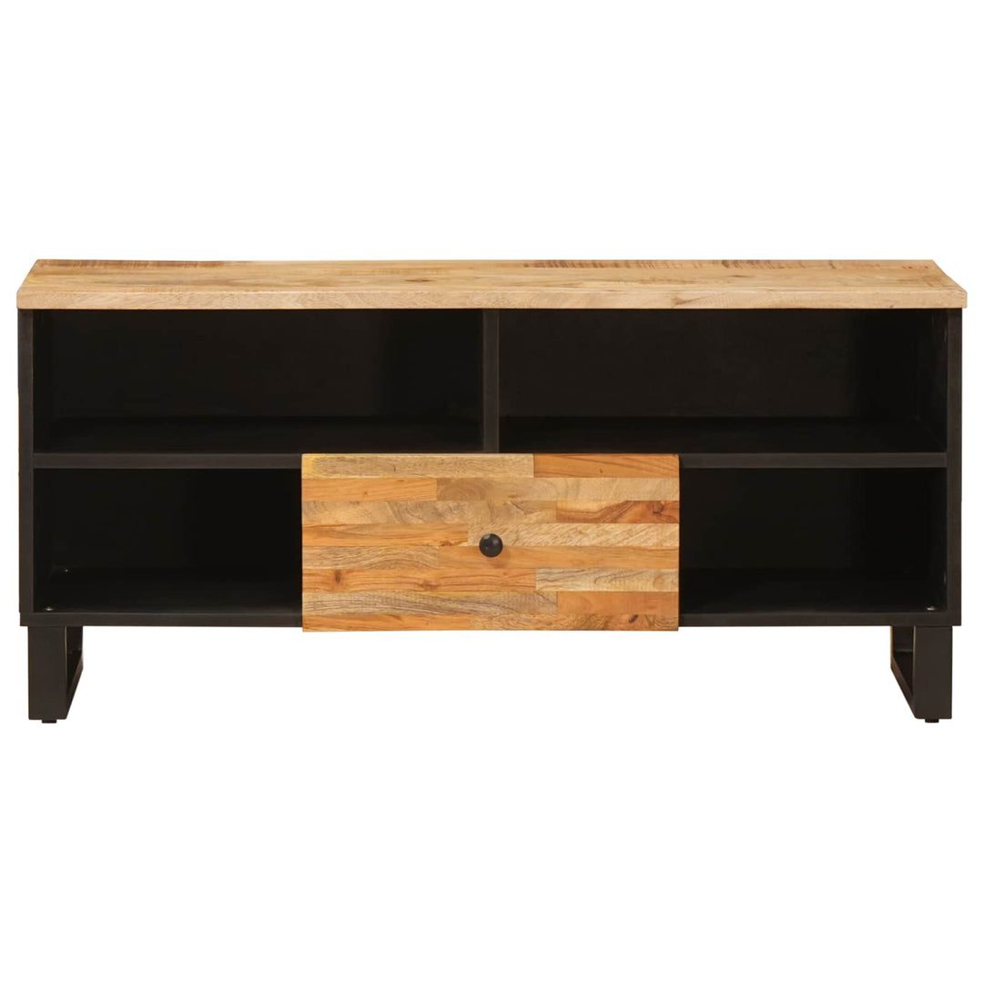 Tv-Skåp Med Låda Brun 100 X 33 X 46 Cm Massivt Mangoträ