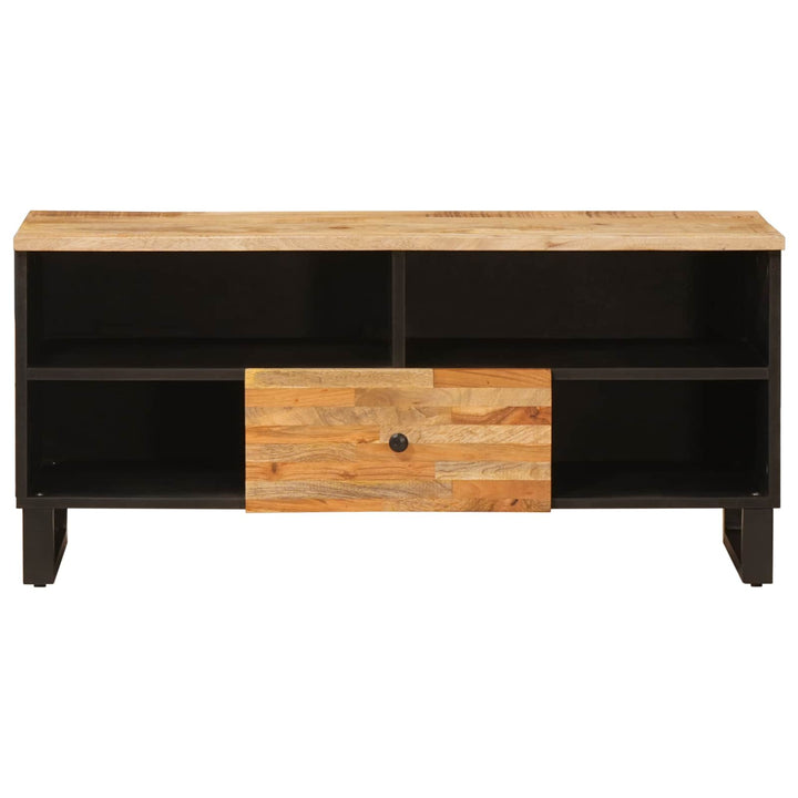 Tv-Skåp Med Låda Brun 100 X 33 X 46 Cm Massivt Mangoträ