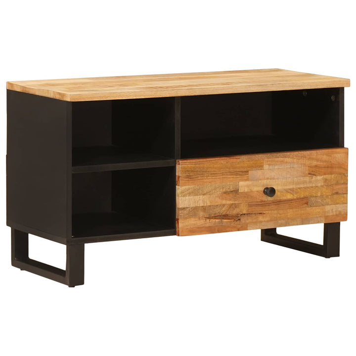 Tv-Skåp Med Låda Brun 80 X 33 X 46 Cm Massivt Mangoträ
