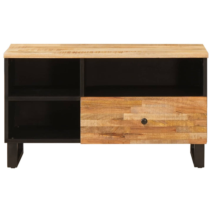 Tv-Skåp Med Låda Brun 80 X 33 X 46 Cm Massivt Mangoträ